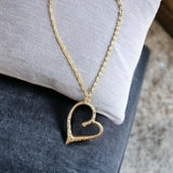 White and Gold Heart Necklace