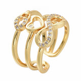 Infinity, Heart and Lock Cuff Ring