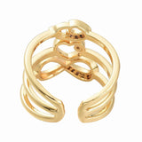 Infinity, Heart and Lock Cuff Ring